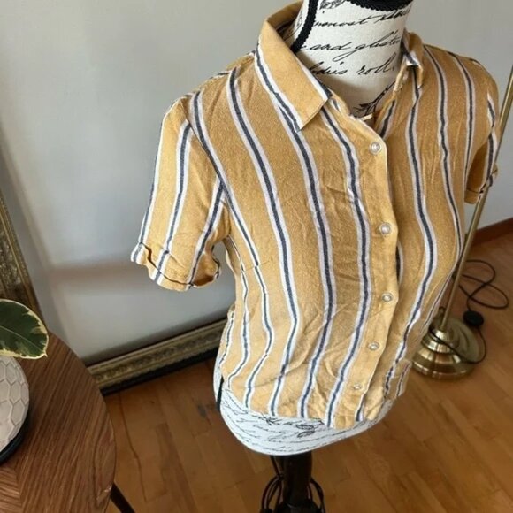 Twik size xsmall yellow with white and black stripes top - Picture 2 of 5